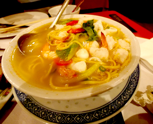 Seafood and noodles soup